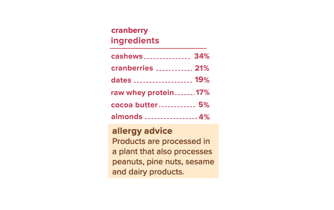 And Nothing Else Cranberry 12g Protein Bar   Pack  52 grams